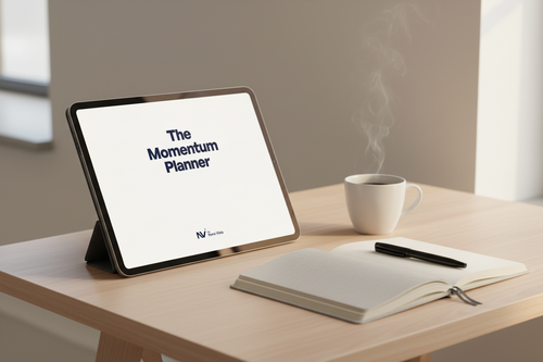 The Momentum Planner – iPad Propped Up
